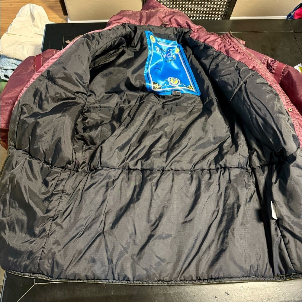 Vintage 90's Reusch Active Wear Maroon Hooded Ski Snow Jacket Embroidered LG - Picture 2 of 16